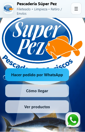 Sitio web realizado para pescadería en Rosario